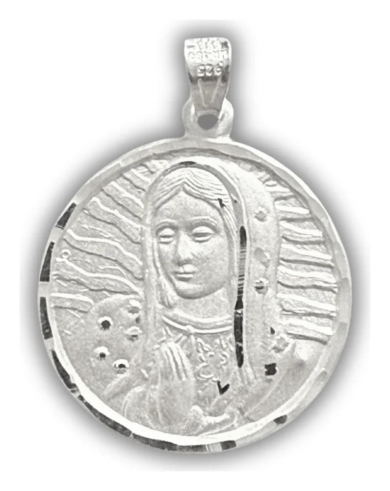 Medalla de Plata de la Virgen de Guadalupe de Medio Torso Mate