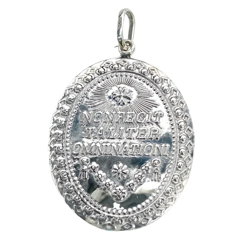 Medalla de Plata de La Virgen de Guadalupe Ovalada 34 MM (reverso)