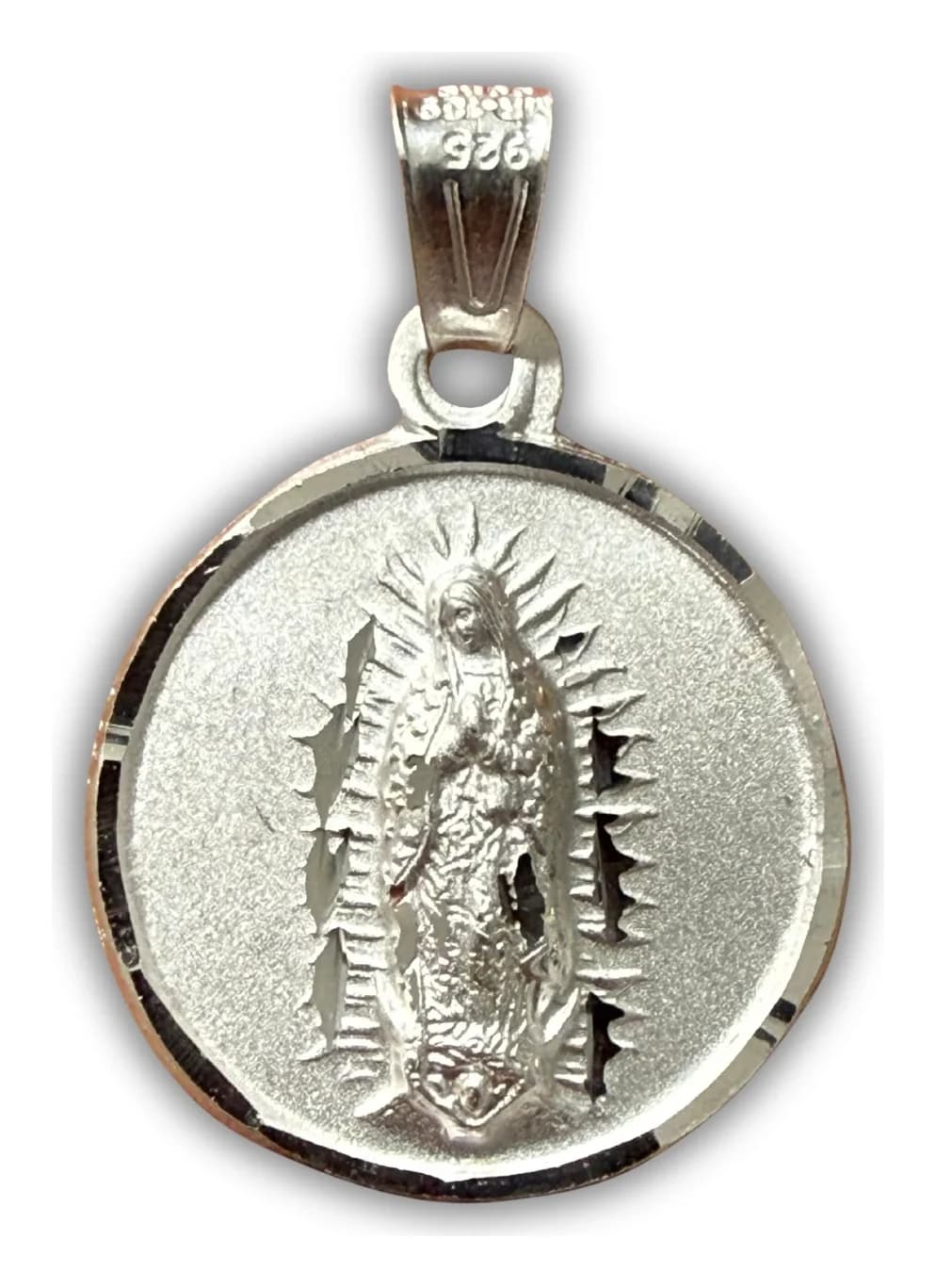 Medalla de Plata de la Virgen de Guadalupe Redonda Mate
