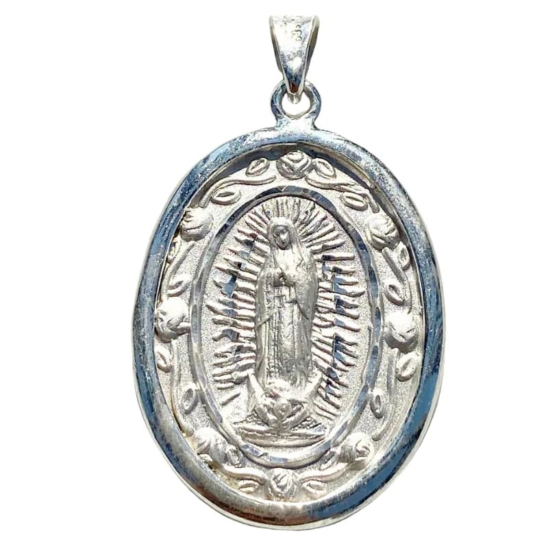 Medalla de Plata de La Virgen de Guadalupe y el papa Juan Pablo II