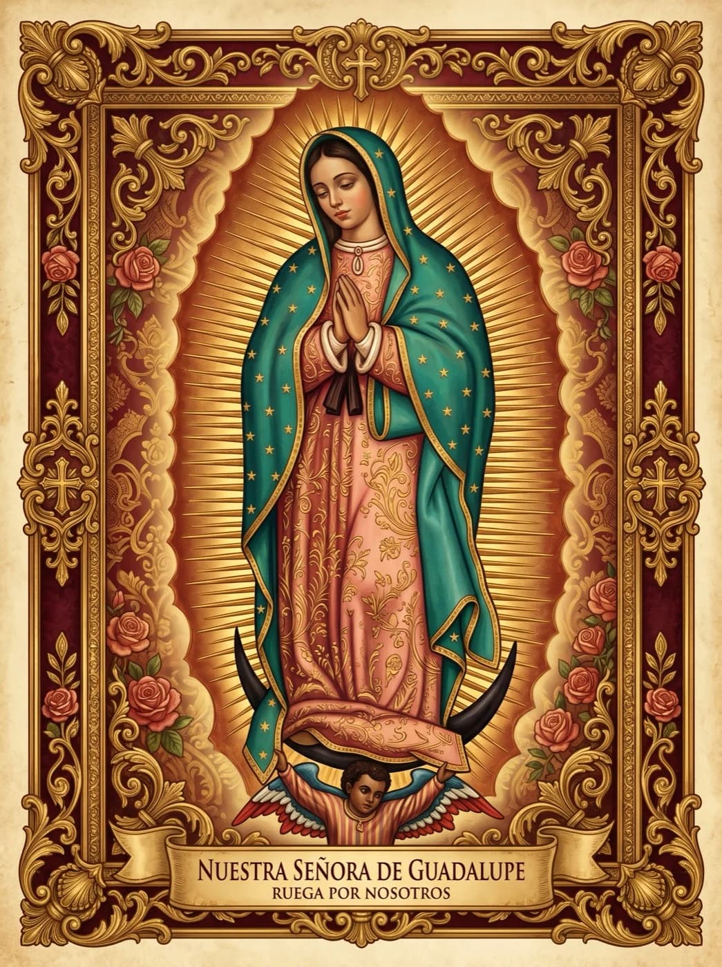 Imagen de la Virgen de Guadalupe — Estampa tradicional de la Virgen de Guadalupe