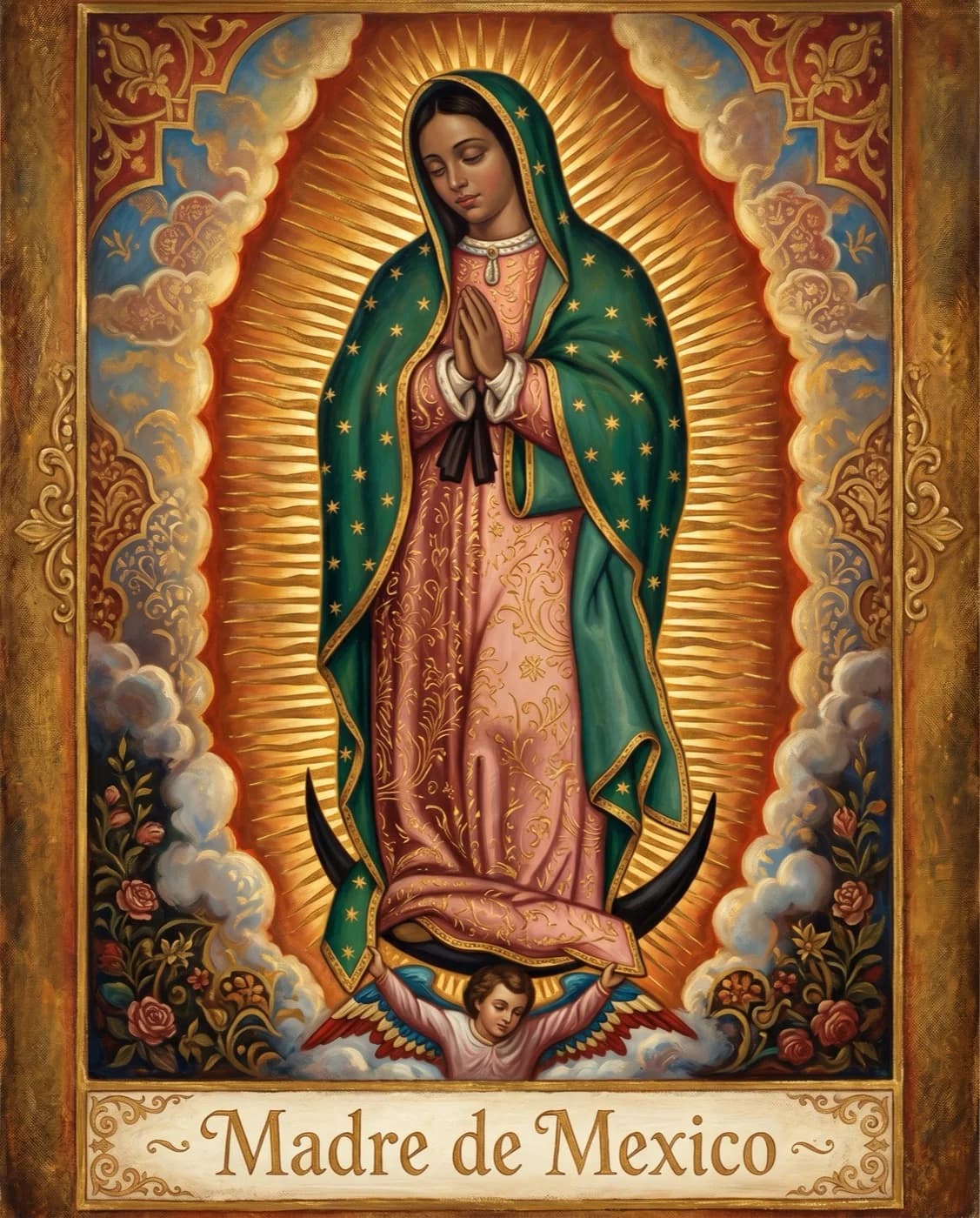 Imagen de la Virgen de Guadalupe — Imagen de la Virgen de Guadalupe con frase