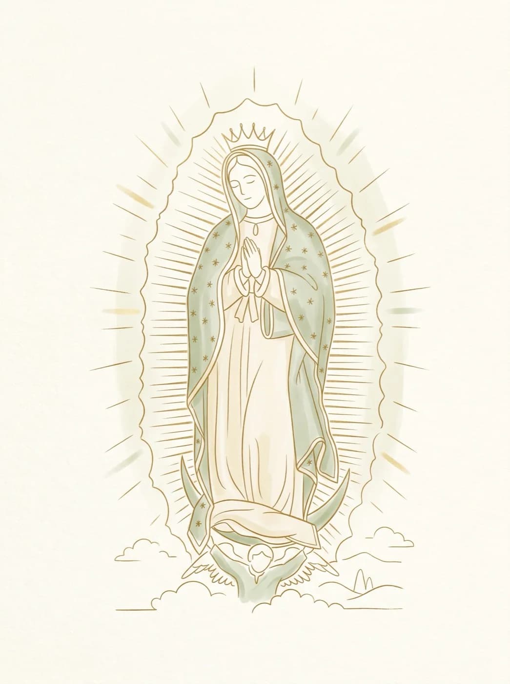 Imagen de la Virgen de Guadalupe — Imagen minimalista de la Virgen de Guadalupe
