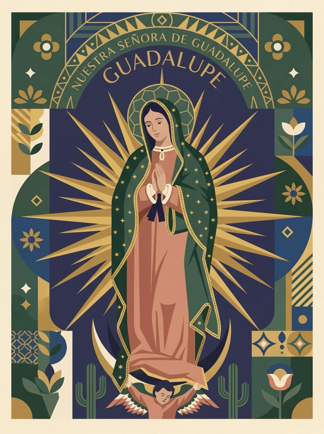 Imagen de la Virgen de Guadalupe — Ilustración moderna de la Virgen de Guadalupe