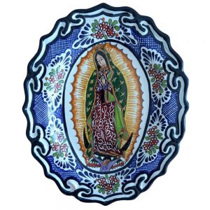 Platon de Talavera de La Virgen de Guadalupe Azul